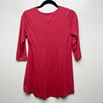 Peruvian Connection  3/4 Sleeve Pink Womens Top Size Small Scoop Neck Long Length Photo 5