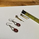 Monet / Avon Signed Lot Of 2 Metal Dangle Drop Pierced Earrings Photo 2