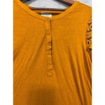 Maeve  Mustard Boho Shirt Bell Sleeve Crochet Lace Sz‎ M Photo 2