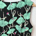 Sidecca Women's Sleeveless Dress L Black Green Ballerina Print V Photo 10
