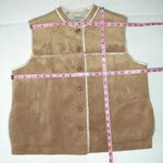 Valerie Stevens  Vest Faux Suede Fully Lined Sleeveless Jacket Size LP Photo 7