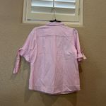 NWT Tamara H. Pink Striped Tie Short Sleeve Shirt Size M Photo 4