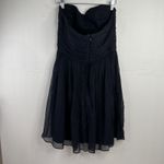 J. Crew Arabelle Size 8 Dress Navy Silk Chiffon Formal Bridesmaid Strapless Blue Photo 7
