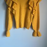 Rachel Parcell  Ruffle Shoulder Pointelle Sweater Yellow Photo 7