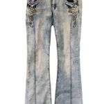 Vintage Magic Garden Acid Wash Flare Leg Jeans, Sz 5 Blue Photo 0