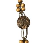 Bohemian 70s Retro Faux Coconut Shell & Beads Belt Necklace Brown Photo 4