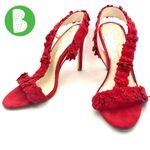 Jessica Simpson "JESSIN" RED FABRIC FLORAL DETAIL STILETTO HEELS (6M) Photo 1