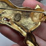 Premier Designs Leopard Wild Cat Rhinestone Brooch Pin Gold Tone & Enamel Photo 7