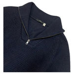 RDI New  Sweater Womens M Quarter Zip High Neck Long Sleeve Waffle Knit Blue Photo 2