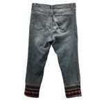 Jones Studio Capri Jeans 10 Blue Embroidered Cottagecore Boho Bohemian Hippie Medium Wash Photo 1