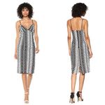 Bardot  Germaine Black &‎ White Lace V-Neck Fitted Waist Midi Dress Size 6 Photo 1