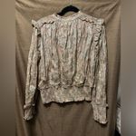 Elan NWT  Bella Long Sleeve V Neck Blouse Size Large Gold Photo 6