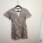 Gap  Denim Flutter Sleeve‎ Button Front Leopard Dress Size M Photo 3