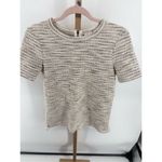 Anthropologie Tweed Striped Metallic Short Sleeve Top Women’s Size Small Photo 4
