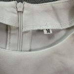 White Sheath Dress Cap Sleeve Back Zipper Pockets Size M Classic Knee Lenght Size M Photo 4