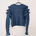 ZARA Blue Ruffle Sweater M Photo 2