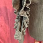 BP Olive Green Ruffle Cut Out Sleeve Sweater M Photo 5