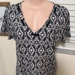 Rafaella  black and White Patterned Dress with Colorful Stripes woman size LARGE Photo 1
