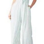 MINKPINK Striped Culotte Jumpsuit - Size Small - Mint Green & White Photo 0