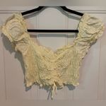 Princess Polly  cropped Elmera top yellow embroidery size 4 Photo 4