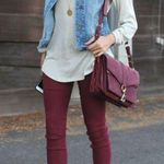 Paige Y2K  Peg Skinny Slim Jeans Women’s 28 Burgundy Maroon Swiftie Academia Vamp Photo 10