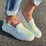 Lime Tye Dye Slip On Sneakers Multiple Size 7.5 Photo 0