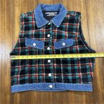 Vintage Public Clothing Company Corduroy and Denim Vest Women's Size Large Blue Photo 3