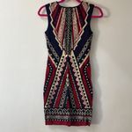 Forever 21  | Tribal Print Bodycon Dress Small Navy Red Ivory Photo 3