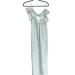 ZARA NWT LIME GREEN VOLUMINOUS LONG MIDI / MAXI DRESS EYELET WORK MEDIUM Photo 7