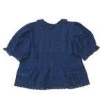 NWT GAP x Doen Gingham Eyelet Shirt in Medium Indigo Blue Cotton Blouse M Photo 6