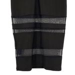 Bebe  Black Midi Pencil Dress Sheer Mesh Panels Photo 10