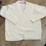 Trina Turk  'Oceana' Textured Rib Knit Cardigan Sweater, Whitewash, Large, NWT Photo 5