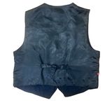 Vtg 90s Christmas Black Velvet Novelty Vest XL Grannycore Festive Holiday Party Photo 1