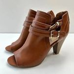 Liz Claiborne Liz‎ Claiborne Peek Toe Genesis Shoes Open Toe With Buckle Women’s Size 8 Cognac Photo 0