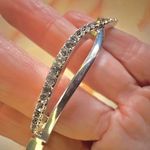 Anne Klein silver tone criss cross rhinestone bangle bracelet Photo 6