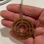 Liz & Co Vintage 80’s metallic circle pendant necklace  Photo 6
