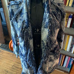 American Eagle blue and white southwest S drape front cardigan Blue Photo 0