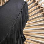 Anthropologie Chic Black Fringe Top Size M π€ Photo 5