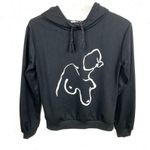 SheIn Female Figure Outline Long Sleeve Hoodie Black White Cotton Blend Small Photo 0