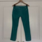 DL1961  Angel Mid Ride Skinny Ankle Calypso Jeans teal cotton zip 4-way stretch Photo 1