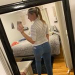 Banana Republic  White and Black Striped T shirt Photo 1