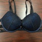 Victoria's Secret Victoria’s Secret Front Closure Push Up Bra Blue with Black Lace Size 36B Photo 0