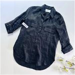 Aritzia NEW  Babaton Women's Button Up Utility Linen Shirt Black Size XXS Photo 10