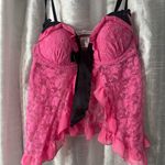 Linea Donatella  Pink and Black Lace Chemise🎀 Photo 3