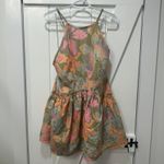 Free People  Deserted Island Mini Dress Small Rainforest Backless Bubble Skirt Photo 2