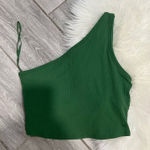 PINK - Victoria's Secret  One-Shoulder Green Crop Top Photo 0