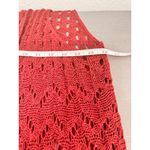 Faded Glory  Burgundy Open Knit Fringe Hem Sleeveless Cover Up Knit‎ Top Size M Photo 4