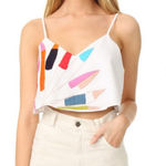 Mara Hoffman  Embroidered Cropped Cami‎ Ivory XS Beach Vacation Michelle Obama Photo 0