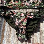 Mossimo Olive Floral Ruffle Edge Midkini top / Olive Bikini top or Ruffle bottom Green Photo 1