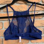 Victoria's Secret  Body‎ by Victoria Sheer High Neck Lace Bralette Navy Blue - XS Photo 1